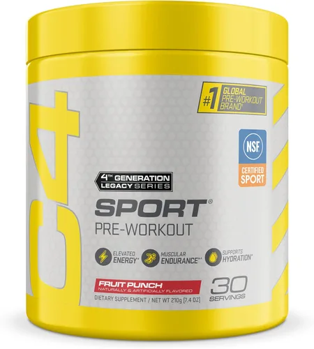 Cellucor C4 Sport - Ponche de frutas en polvo para antes del entrenamiento, certificado NSF para deportes, 30 porciones, el embalaje puede variar.