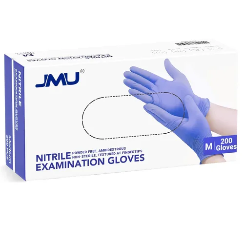 Miniatura 35 de JMU Guantes negros de nitrilo a granel mediano, caja de 1200, 3.5 mil, sin látex sin polvo