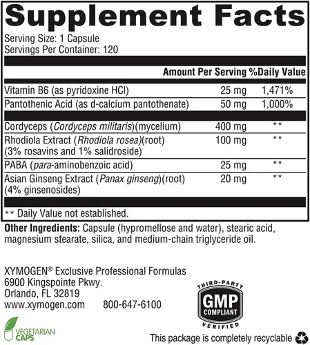 Miniatura 3 de XYMOGEN Adrenal Essence - Suplemento de apoyo suprarrenal para niveles de energía saludables y función inmunológica* - Sin OMG, sin gluten, sin