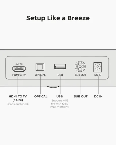Miniatura 7 de ULTIMEA Sistema de sonido envolvente de 5.1.2 canales para TV con Dolby Atmos, barra de sonido para Smart TV con 2 altavoces envolventes, barra