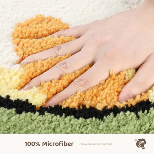 Miniatura 5 de Tapete de baño con diseño de animales, extra suave, absorbente, antideslizante, cómodo, tapete para bañera, ducha, baño, lavable a máquina, 20 x 31