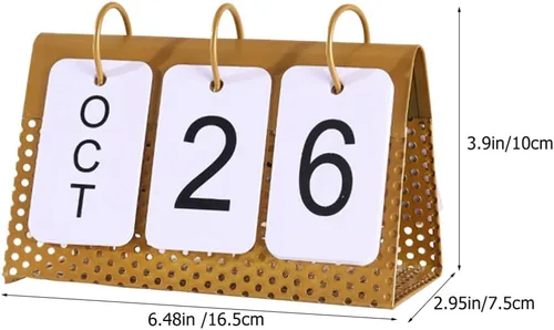 Miniatura 7 de Decoración del hogar, decoración del hogar, oficina, calendario perpetuo, calendario de escritorio de metal, adorno de mesa, planificador mensual