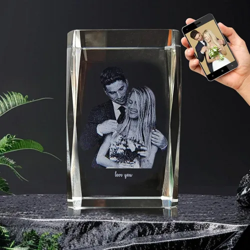 Miniatura 8 de Rombo personalizado con foto de cristal – Grabado 2D/3D opcional, regalos de cristal personalizados con tu propia foto, día de San Valentín
