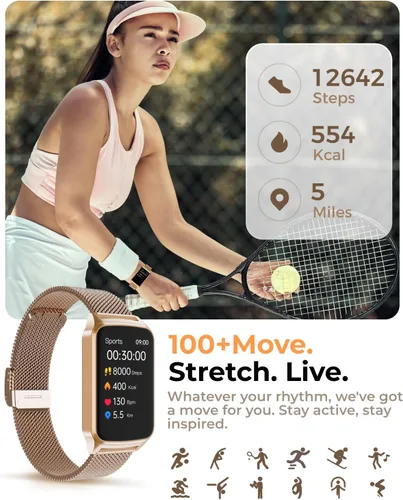 Miniatura 3 de Reloj de seguimiento de actividad física para hombres y mujeres, rastreador de actividad para iPhone y Android con contador de pasos, calorías
