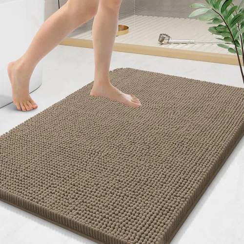 Miniatura 187 de Arotive Alfombras de baño de felpilla extrasuaves y absorbentes, de 24 x 16 pulgadas, lavables a máquina, parte trasera de goma antideslizante