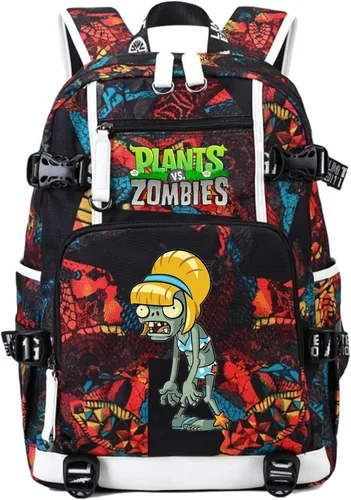 Miniatura 15 de ISaikoy Game Plants vs. Zombies - Mochila de hombro para libros, mochila escolar, mochila para computadora portátil, color rojo1