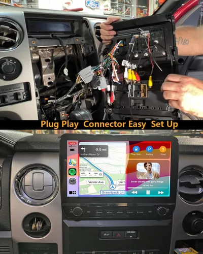 Miniatura 4 de Radio de coche estéreo unidad principal para Ford F150 2009 2010 2011 2012 2013 2014 con Carplay inalámbrico Android Auto 10 pulgadas pantalla