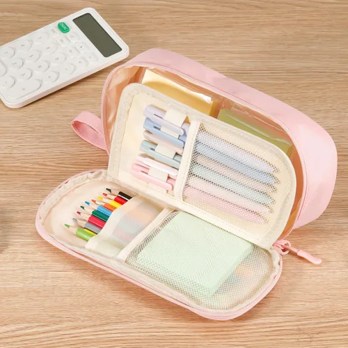Miniatura 3 de Zzrywuty - Estuche de bolígrafos con cremallera, estuche de lápices portátil para oficina y viajes, estuche grande para lápices para adolescentes