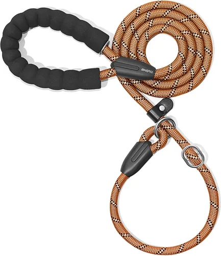 Miniatura 11 de iYoShop Correa antideslizante duradera para perro con mango acolchado e hilos altamente reflectantes, correa de entrenamiento para perros sin Gris