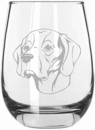 Miniatura 2 de Sakhalin Husky Dog - Copa de vino grabada personalizada de 15.25 onzas sin tallo