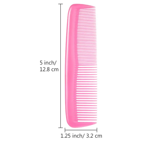 Miniatura 2 de Leinuosen Set de 12 piezas de peines de bolsillo de plástico de dientes finos para peinado para mujeres y hombres, Peines para cabello