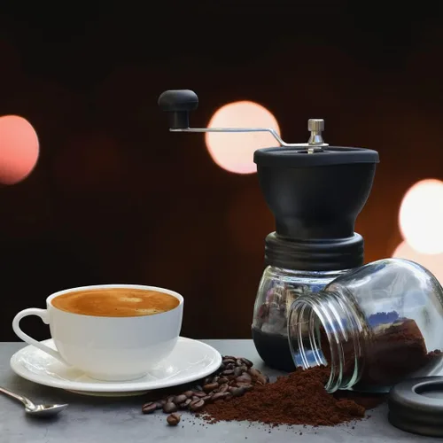 Miniatura 7 de Molinillo de café manual Mixpresso, molinillo de especias manual, frascos de vidrio, rebaba de cerámica, molienda ajustable, fácil de limpiar