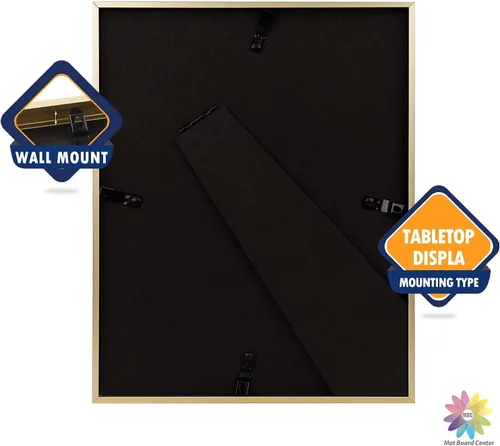Miniatura 6 de Mat Board Center - Marco de fotos de aluminio de 8 x 10 pulgadas, muestra 5 x 7 pulgadas con paspartú y 8 x 10 pulgadas sin paspartú, horizontal