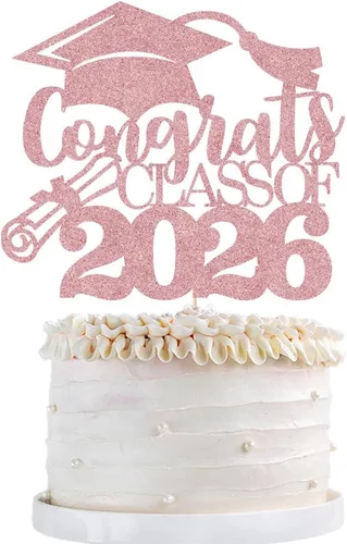Miniatura 18 de Gold Class of 2025 - Decoración para tartas de graduación con purpurina para la clase de 2025, suministros de fiesta de graduación – Graduados