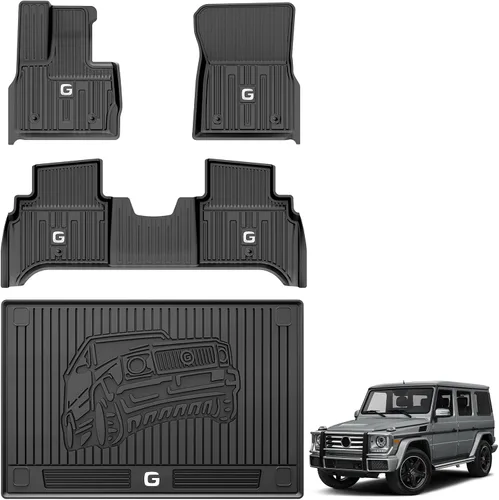 3W Alfombrillas de Piso y Forro de Carga Compatibles con Mercedes-Benz Clase G SUV 2019-2024 2025 TPE Para Todo Clima Ajuste Personalizado para