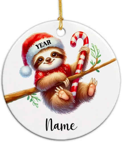 Miniatura 13 de Adorno personalizado de reno para la primera Navidad, adornos de cerámica de reno bebé para árbol de Navidad 2025, adorno de Navidad del primer