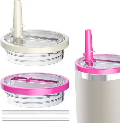 Miniatura 20 de 1 paquete de tapa con pajita abatible de 40 onzas, reemplazo para taza Stanley Quencher, tapa de taza a prueba de fugas y resistente a derrames