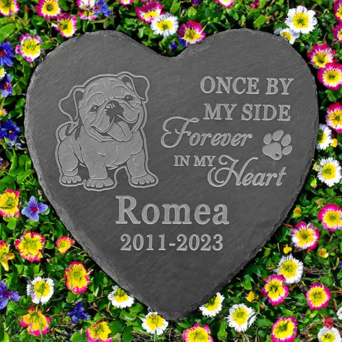 Monumento al aire libre de bulldog, piedra conmemorativa de bulldog, regalo de condolencias de bulldog, recuerdo conmemorativo de Bulldog, en En