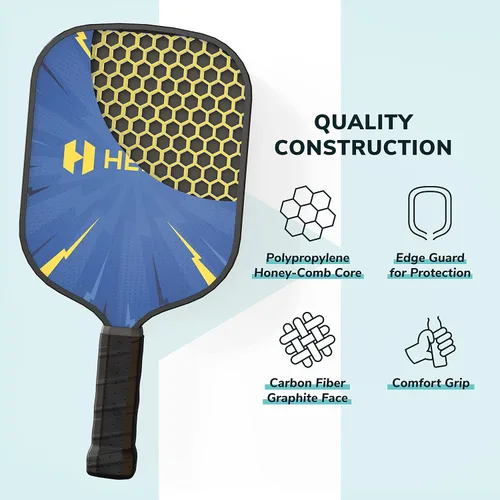 Miniatura 4 de Helium Paleta de pickleball para niños, (2 unidades, POW! y Girl Power), tamaño infantil, núcleo de panal ligero, cara de golpe de grafito, agarre