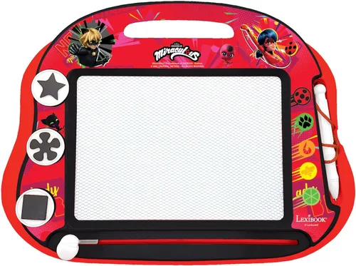 Miniatura 2 de Lexibook, Miraculous Ladybug Cat Noir, tablero de dibujo magnético mágico multicolor, juguete creativo artístico para niñas y niños, lápiz magnético