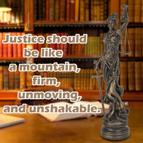 Miniatura 5 de Estatuas de Lady Justice para decoración del hogar, resina de 21.5 pulgadas de alto, gran estatua antigua de abogados griegos romanos con escamas