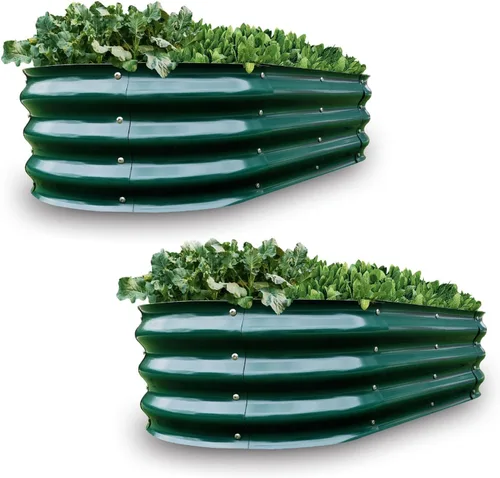Miniatura 31 de GARDMAX 2x2x1FT Galvanized Round Raised Garden Bed Kit, Metal Planter Boxes Outdoor with Easy Assembly, Large Garden Bed for Vegetables, Fruits