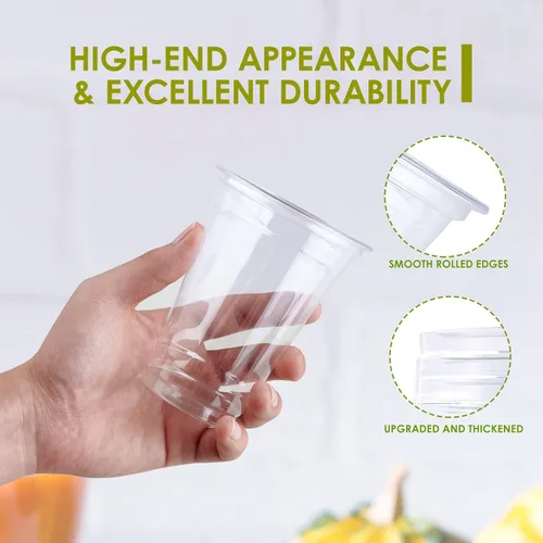 Miniatura 5 de Lilymicky Paquete de 200 vasos de plástico transparente de 10 onzas, vasos desechables para mascotas, perfectos para fiestas de cumpleaños, 200