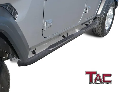Miniatura 2 de TAC - Estribos laterales compatibles con Jeep Wrangler JL 2018-2025 de 4 puertas Wrangler JL 4xe 2021-2025 SUV de 3 pulgadas con textura, barras