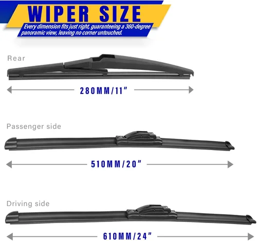 Miniatura 2 de 3 limpiaparabrisas de repuesto para 2011-2015 Kia Sorento/2010-2019 Kia Soul/2018-2019 Kia Soul EV, Limpiaparabrisas de equipo original - 61 cm/51