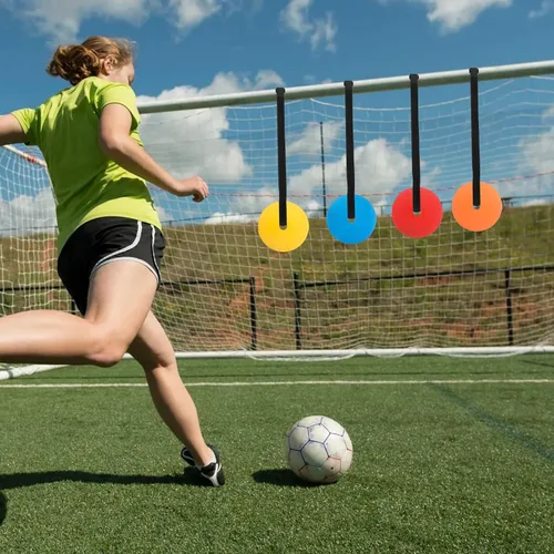 Miniatura 6 de 4 piezas de objetivo de portería de fútbol con cintas ajustables, colorido equipo de entrenamiento de fútbol para práctica de tiro para béisbol