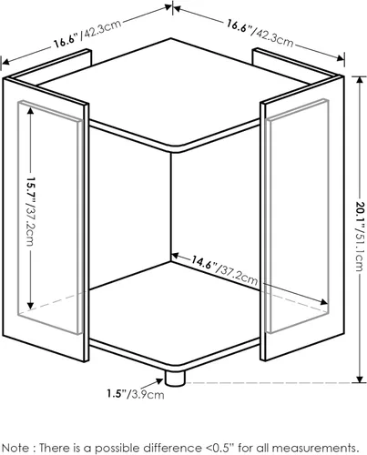 Miniatura 2 de Furinno PELI Mesa auxiliar, mesa auxiliar cuadrada con estante de almacenamiento, mesita de noche, mesita de noche, para sala de estar, dormitorio