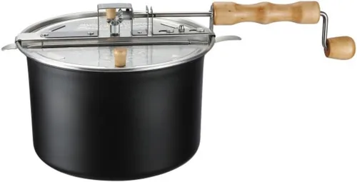 Miniatura 6 de Máquina de palomitas de maíz para estufa – Sartén popper de 6.5-quart con manija de manivela de madera y agitador interno de granos de maíz de Great
