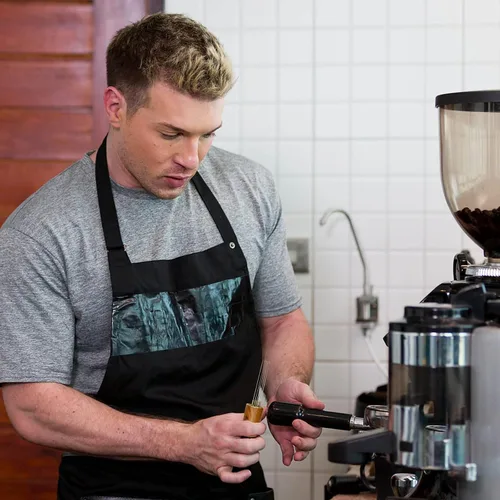Miniatura 4 de 2 herramientas de distribución de espresso, herramienta agitadora de espresso con mango de madera natural y base, agitadores de café expreso de 5