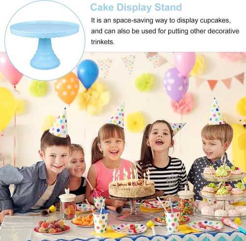 Miniatura 2 de PRETYZOOM Soporte de plástico para tartas con pies, redondo, soporte para cupcakes, cumpleaños, boda, elevado, para tartas, pasteles, macarrones