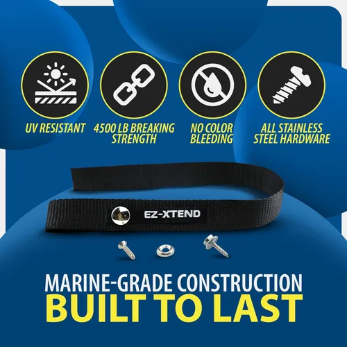 Miniatura 2 de EZ-Xtend Accesorios para barco pontón – Correa de escalera, broche de acero inoxidable y tornillo de acero inoxidable incluidos – Extra resistente