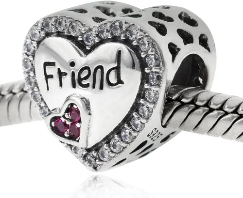 Miniatura 3 de Charm Amigo de plata de ley 925 Amistad Charm, Plata esterlina