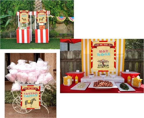 Miniatura 2 de Silly Goose Gifts Suministros para fiestas con temática de circo retro, decoración de cumpleaños, carnaval, letreros de comida