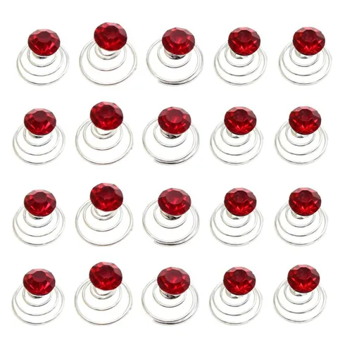 Miniatura 8 de Vpang 20 horquillas espirales para el cabello, espirales, espirales, bobinas para el cabello, pinzas para el cabello para boda, novia, diamantes