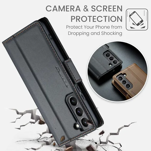 Miniatura 4 de Funda tipo cartera compatible con Samsung Galaxy S21 con tarjetero de bloqueo RFID, funda de piel con función atril para Samsung Galaxy S21 de 6.2