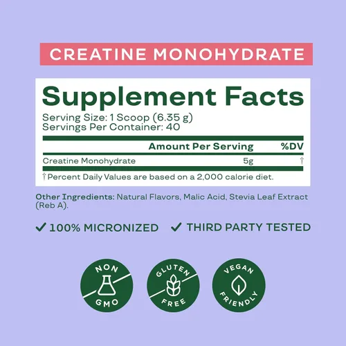 Miniatura 3 de Bloom Nutrition Monohidrato de creatina en polvo, 0.18 oz de creatina micronizada por porción, apoya la recuperación muscular, fuerza, resistencia