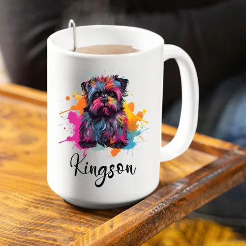 Miniatura 4 de Affenpinscher - Taza de café con nombre personalizado, regalo para perro, papá, perro, mamá, taza de cerámica blanca personalizada Affenpinscher