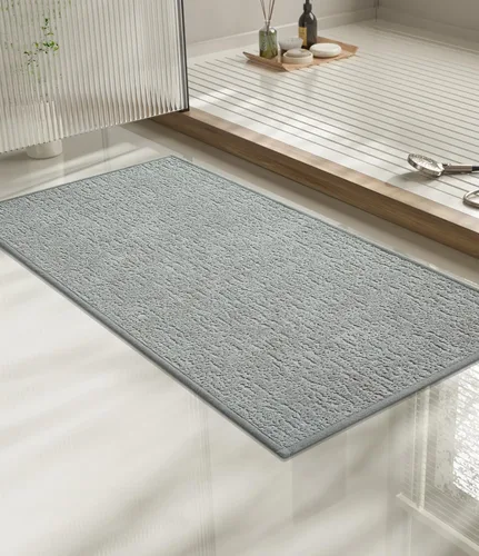 Miniatura 72 de Chakme Juego de 2 alfombras de baño ultrafinas, absorbentes, antideslizantes, lavables a máquina, color negro, 17 x 24 pulgadas / 17 x 30 pulgadas