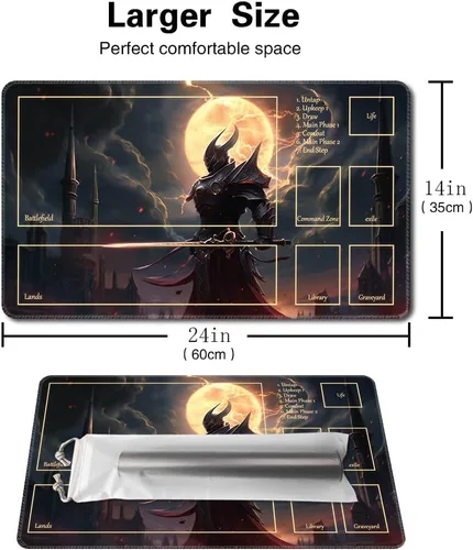 Miniatura 2 de MTG - Tapete de juego tamaño 24 x 14 pulgadas, bolsas de almacenamiento antideslizantes, ideal para entusiastas de los juegos de cartas, alfombrilla