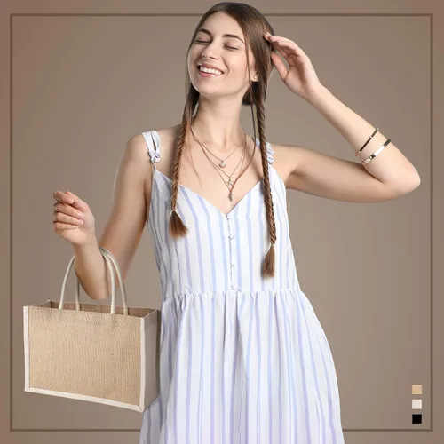 Miniatura 7 de Boao 10 bolsas pequeñas de yute de arpillera con asa, bolsas de regalo de yute para novias, bolsas de bienvenida de arpillera a granel para mujeres