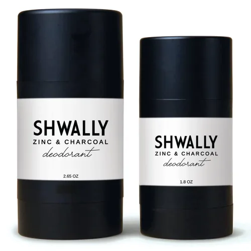 Shwally Desodorante de zinc y carbón – Un verdadero desodorante natural, a base de sebo y eficaz para hombres y mujeres – Sin aluminio con coco y