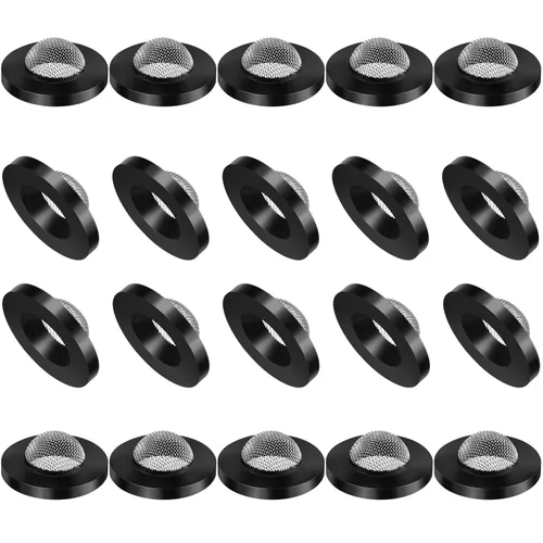 20 piezas de arandelas de manguera con filtro de pantalla, arandelas de filtro de acero inoxidable y junta de filtro de goma negra para entrada de 1