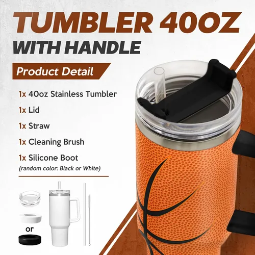 Miniatura 2 de SANDJEST Taza con bandera americana con asa, taza de café de acero inoxidable con aislamiento de 40 oz con tapa y pajita, regalos de América