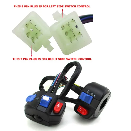Miniatura 2 de Aluminio 7/8 ''0.866 in izquierda derecha manija interruptor conjunto de control conjunto para GY6 50cc 125cc 150cc ciclomotor scooter
