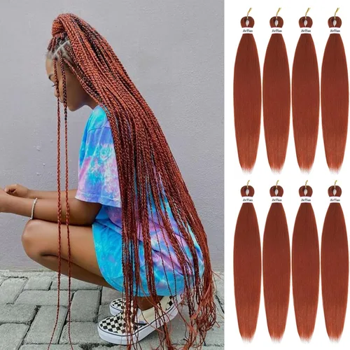 Miniatura 26 de Liang Dian Cabello Trenzado Preestirado Ombre de 12 Pulgadas, 8 Paquetes de Trenzas de Ganchillo Sintéticas, Ajuste con Agua Caliente, Extensiones