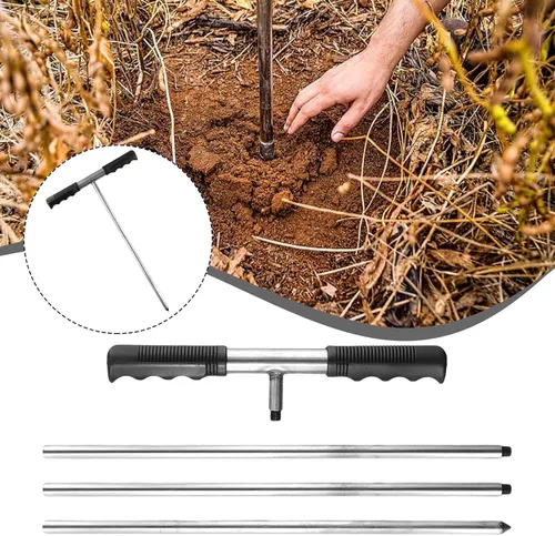 Miniatura 3 de Stainless Steel Soil Probe Rod 32-48 Inch Adjustable Length With Comfortable Handle For Locating Septic Tanks And Underground Pipes